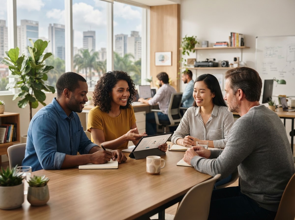 Equipe da Nuntron analisando modelos preditivos de dados financeiros